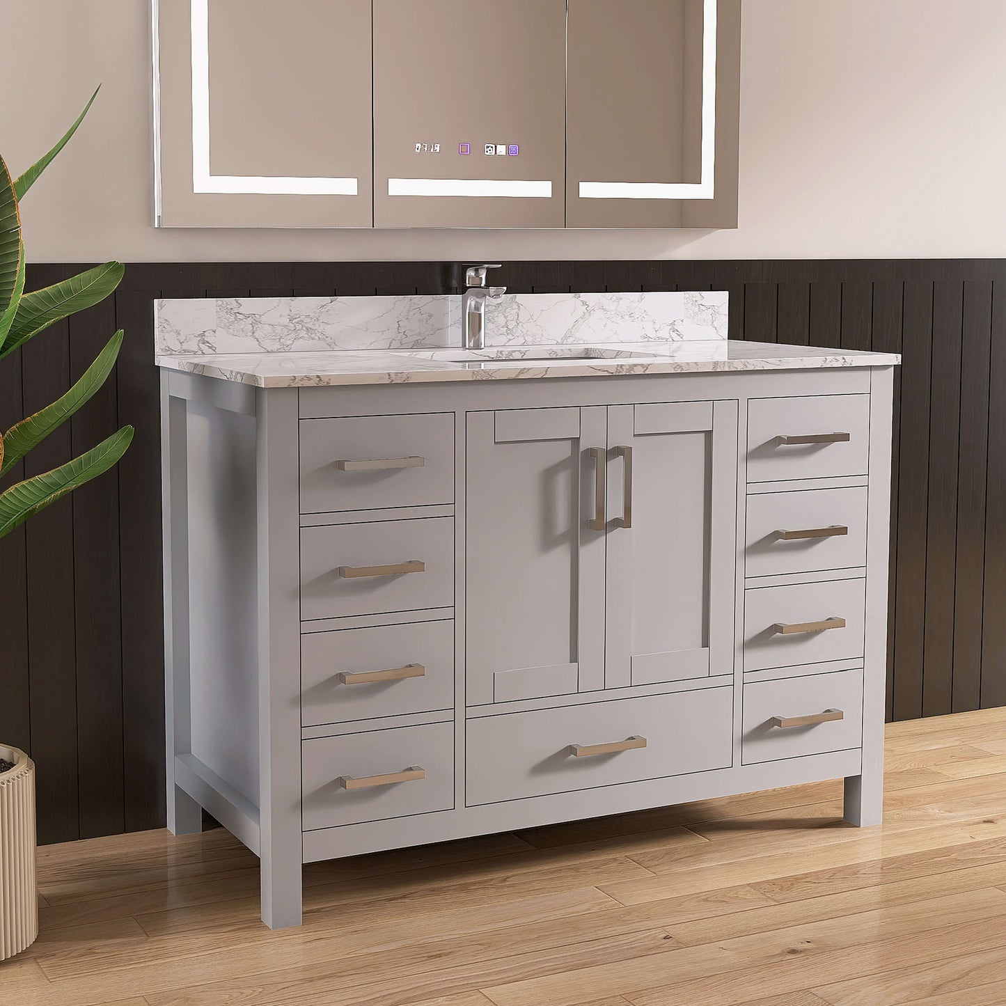 Medunjess 47'' Pivot Bathroom Vanities With Single Sink