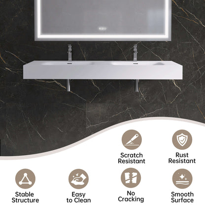 Medunjess 59'' Caelum Wall Mounted Bathroom Sink Solid Surface Sink