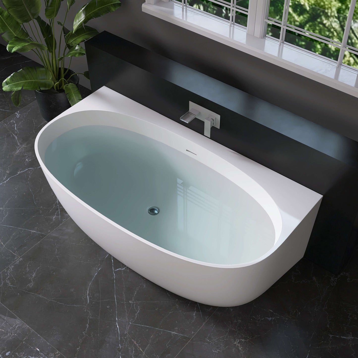 Medunjess 67” Cove Freestanding acrylic bathtub