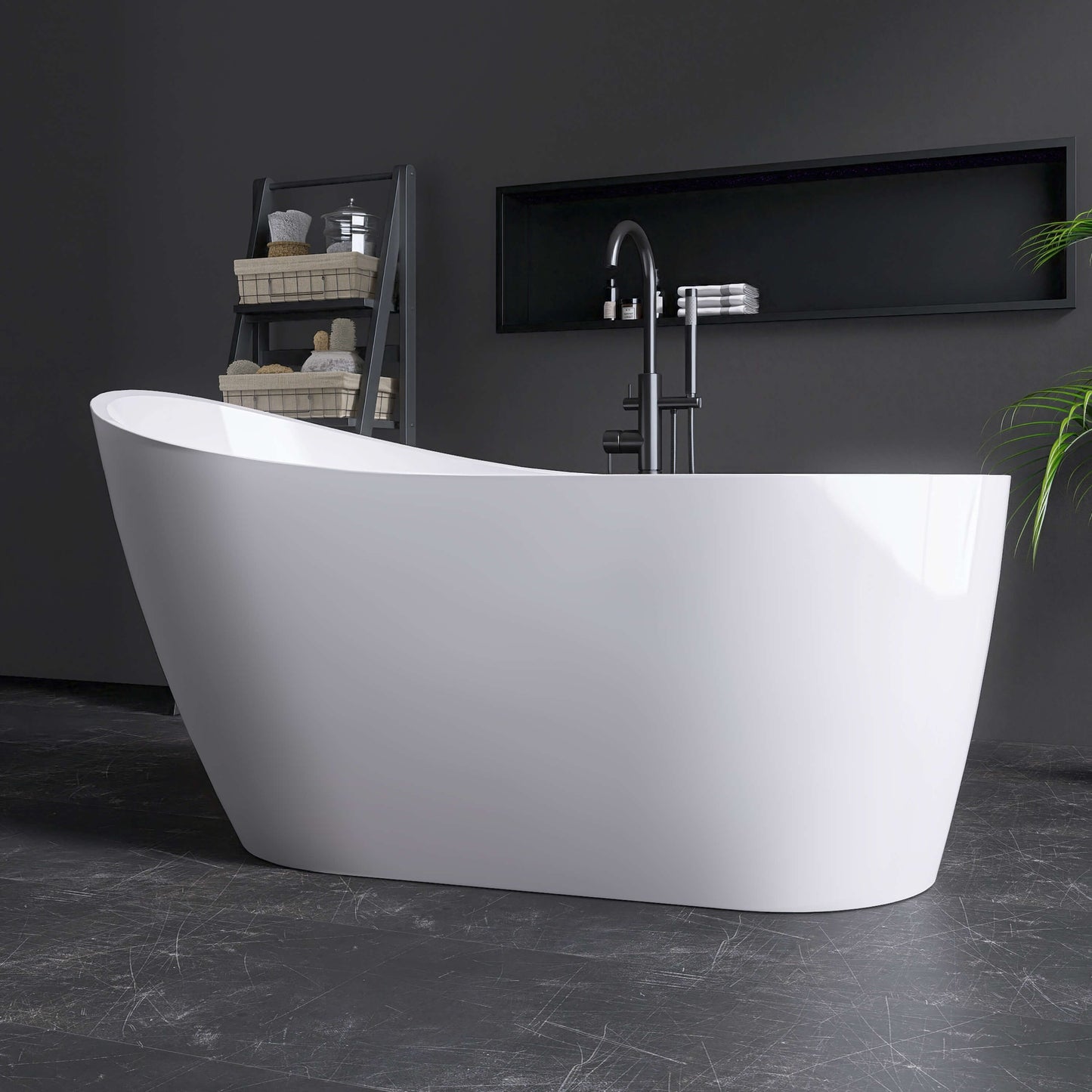 Medunjess 59” Legacy Freestanding acrylic bathtub