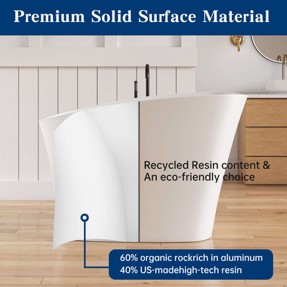 Medunjess 51" Japanese Soaking Tub Freestanding ECO-Friendly