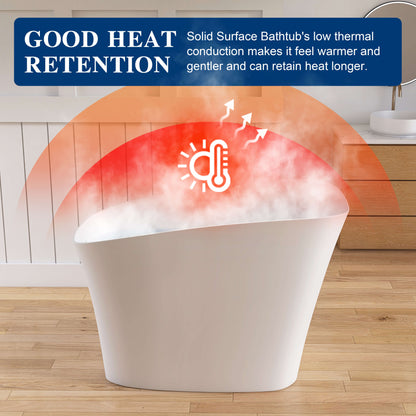 Medunjess 51" Japanese Soaking Tub Freestanding ECO-Friendly