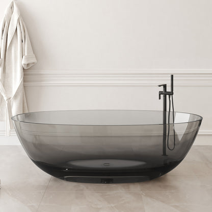 Medunjess 71" Classic Large Capacity Solid Surface Stone Resin Freestanding Soaking Bahtutb