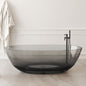 Medunjess 71" Classic Large Capacity Solid Surface Stone Resin Freestanding Soaking Bahtutb