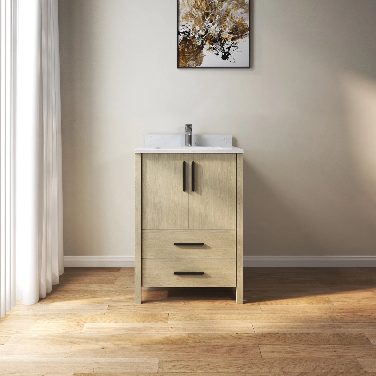 Medunjess 24'' Matrix Side Bathroom Vanities With Single Sink