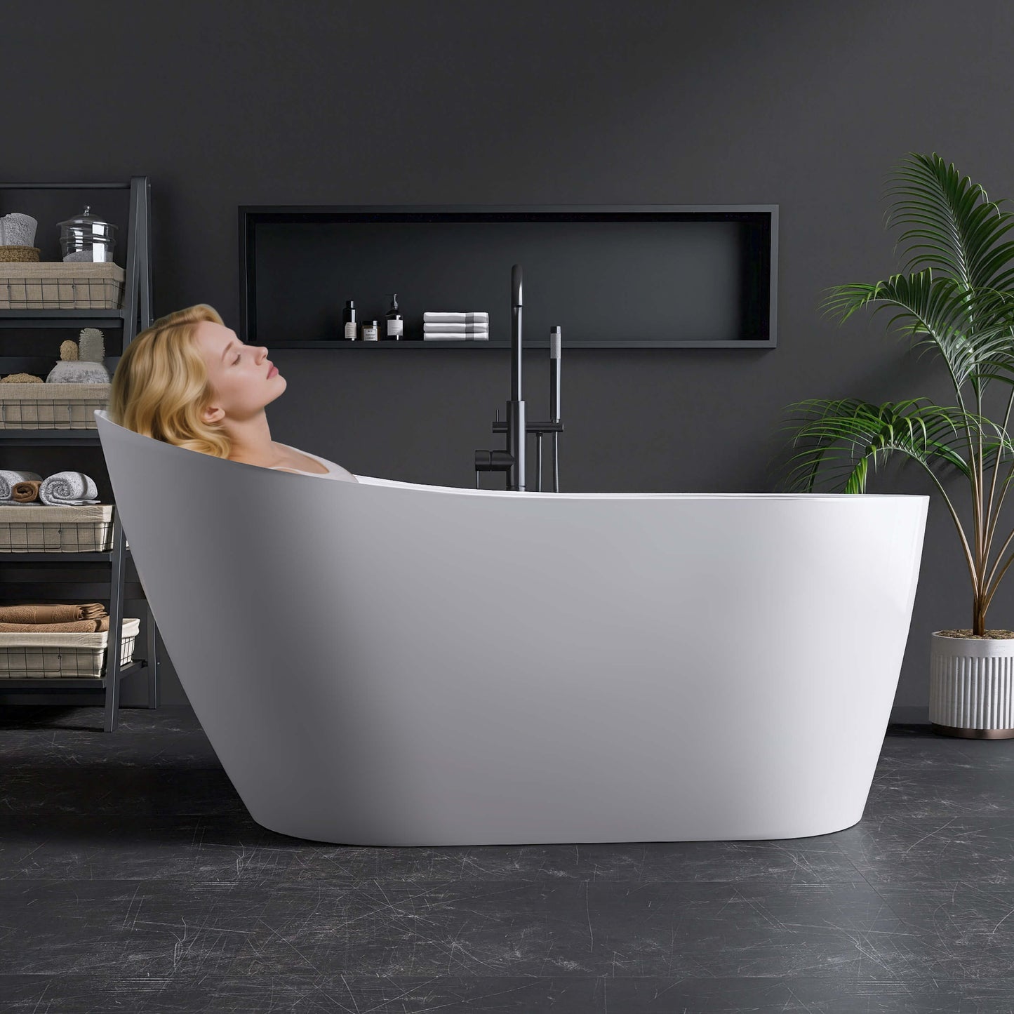 Medunjess 59” Legacy Freestanding acrylic bathtub