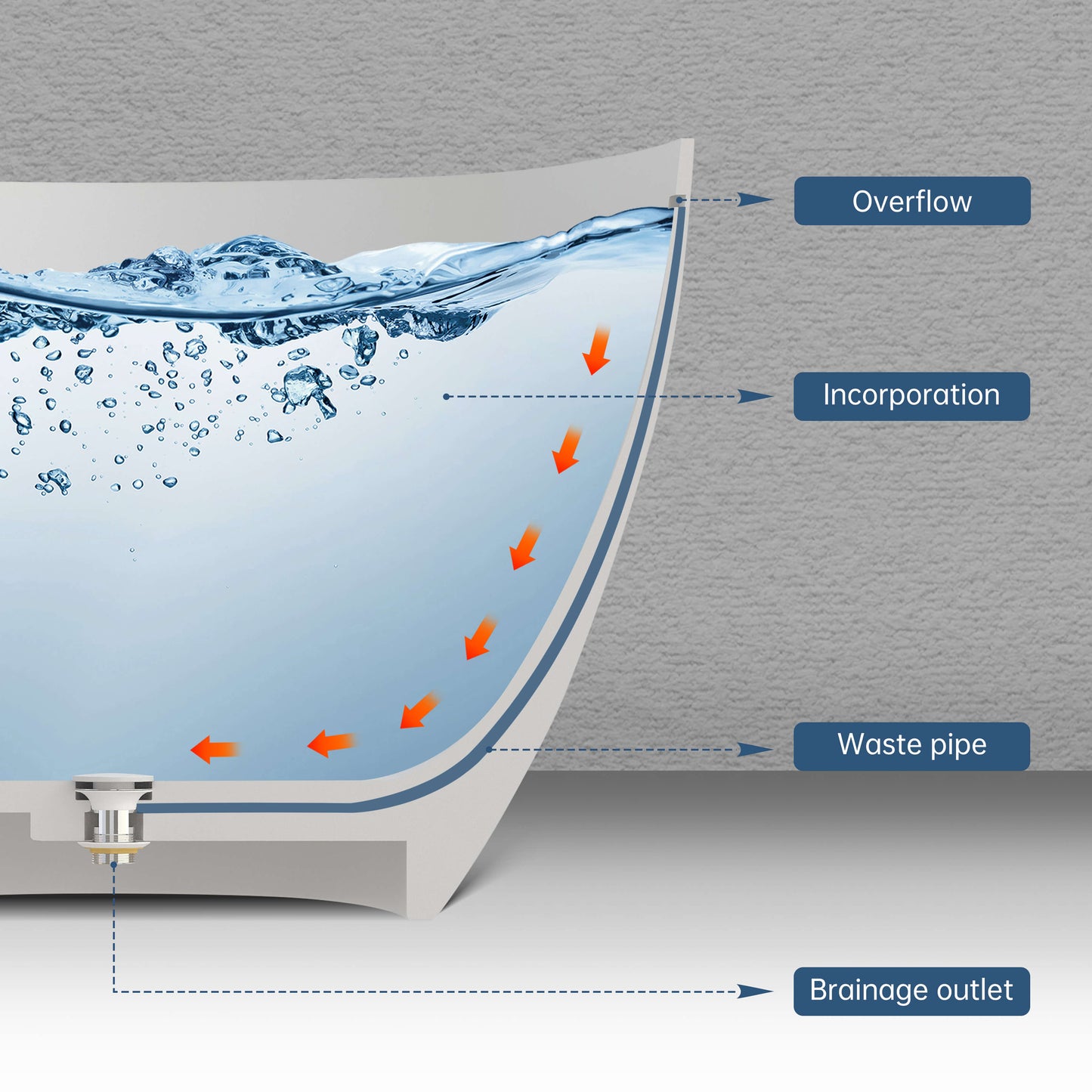 Medunjess 71" Freestanding Tub Solid Surface Resin Stone Freestanding Soaking Bathtub