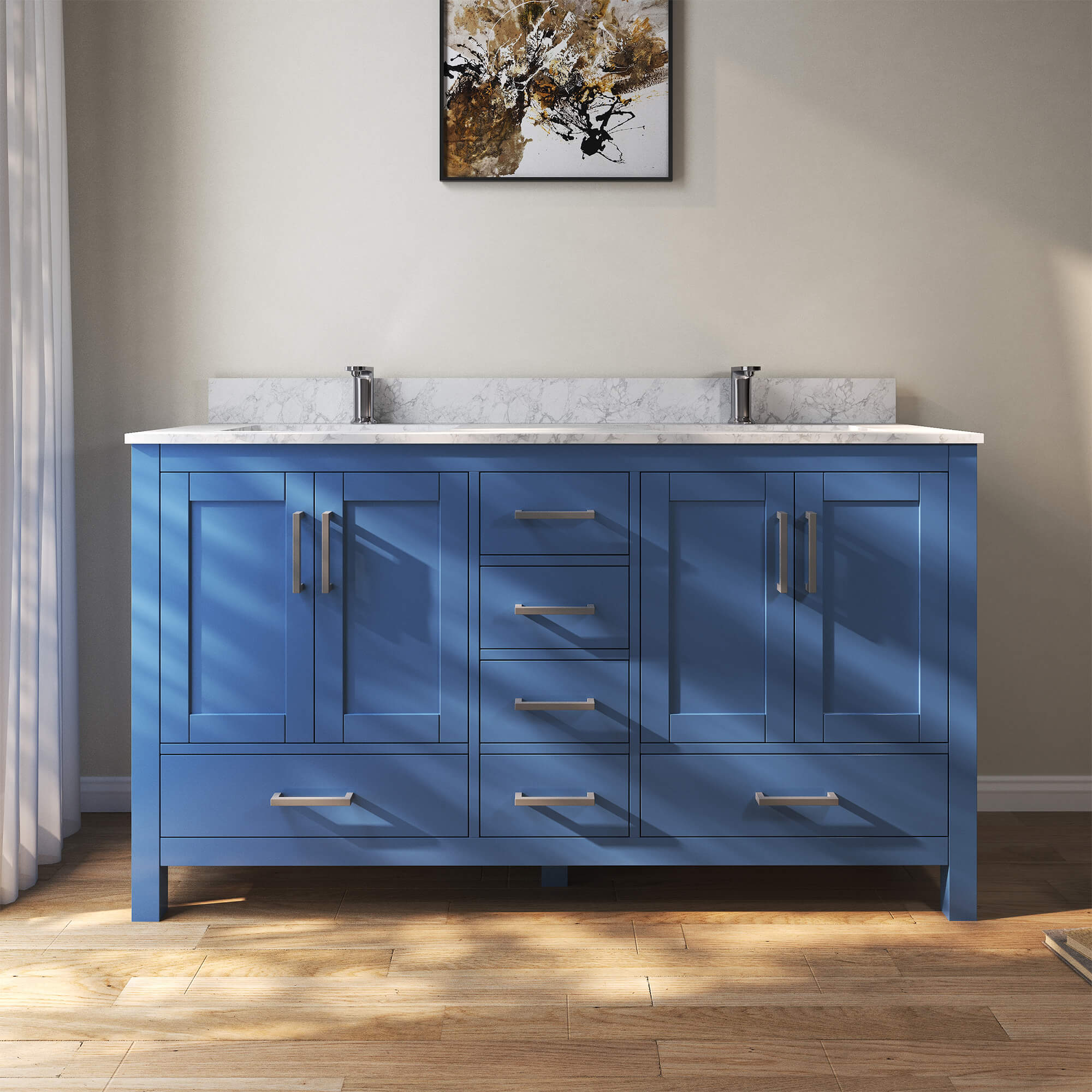 Medunjess 60'' Alcove Bathroom Vanities With Double Sink