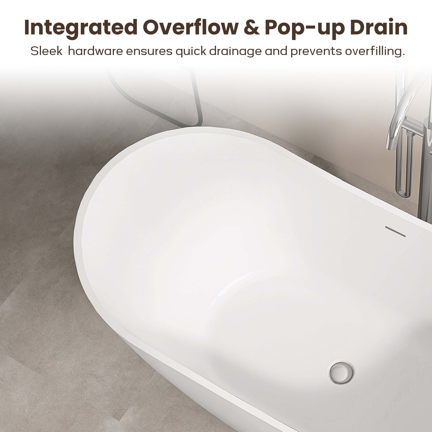 Medunjess 61” Icon Freestanding acrylic bathtub