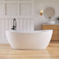 Medunjess 65" Modern Solid Surface Freestanding Bathtub Deep Soaking Tubs