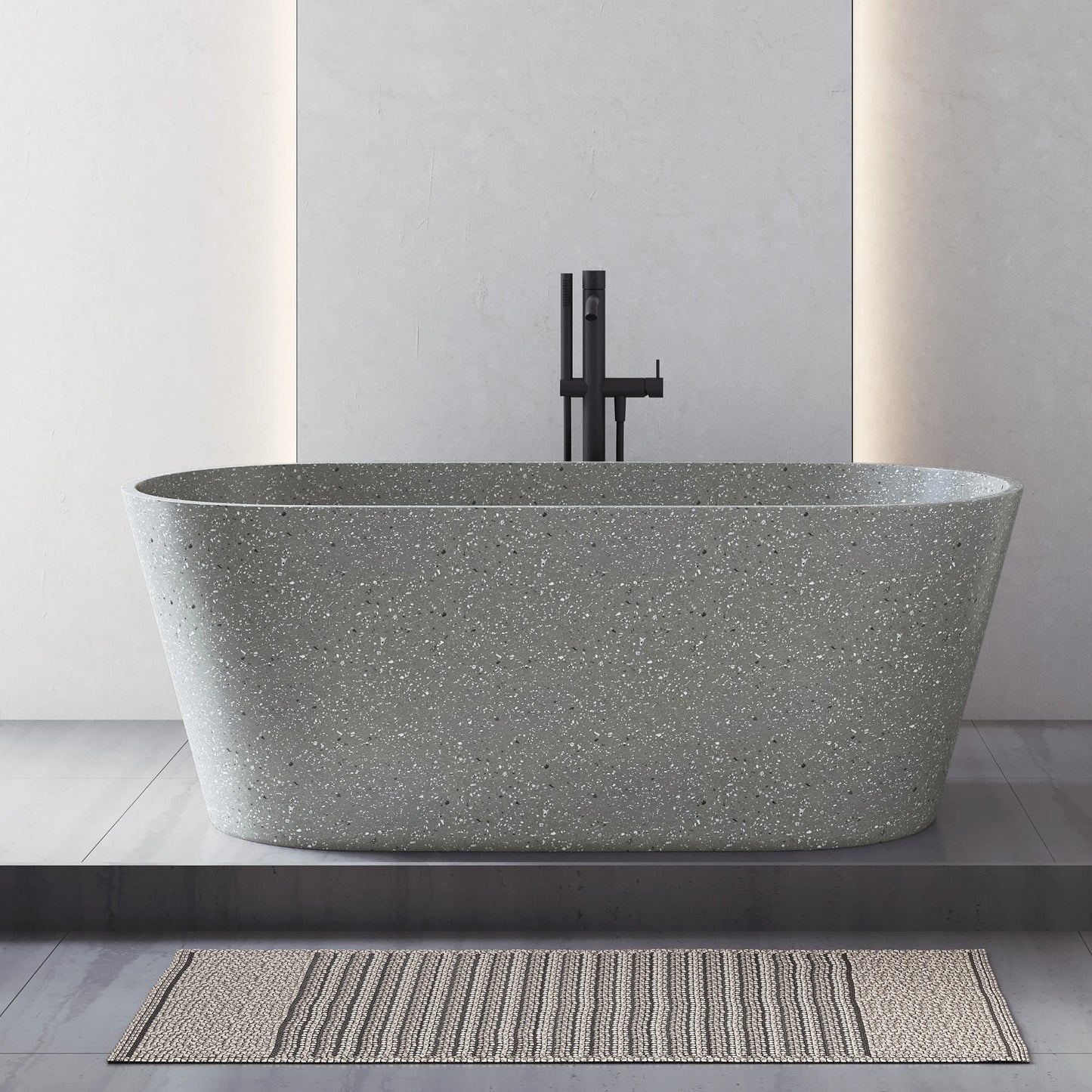 Medunjess 59" Mosaicore Freestanding Terrazzo Bathtub