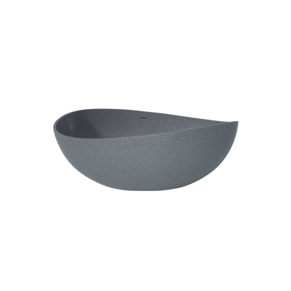 Medunjess 63" Wavy Freestanding Tub Solid Surface Freestadning Stone Resin Soaking Bathtub