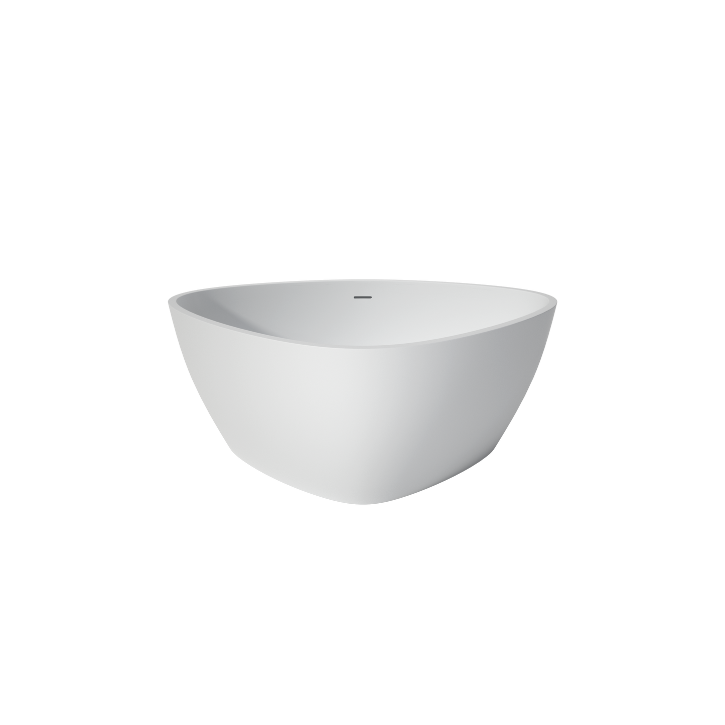 Medunjess 55" Triangular Solid Surface Artificial Stone Soaking Tub with Overflow