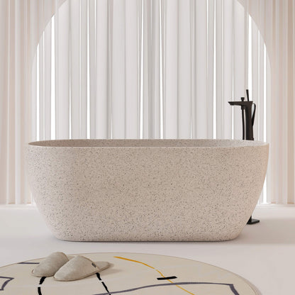 Medunjess 63'' Flecksione Freestanding Terrazzo Bathtub
