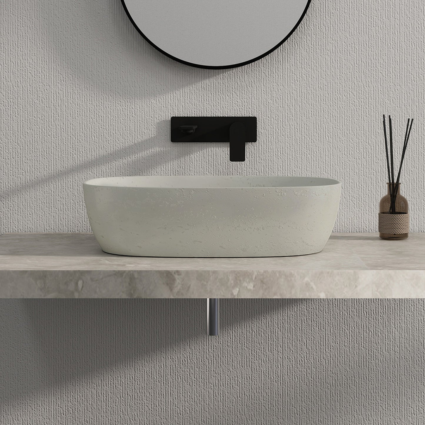 Medunjess 23'' Luna Oval Solid Surface Vessel Sink