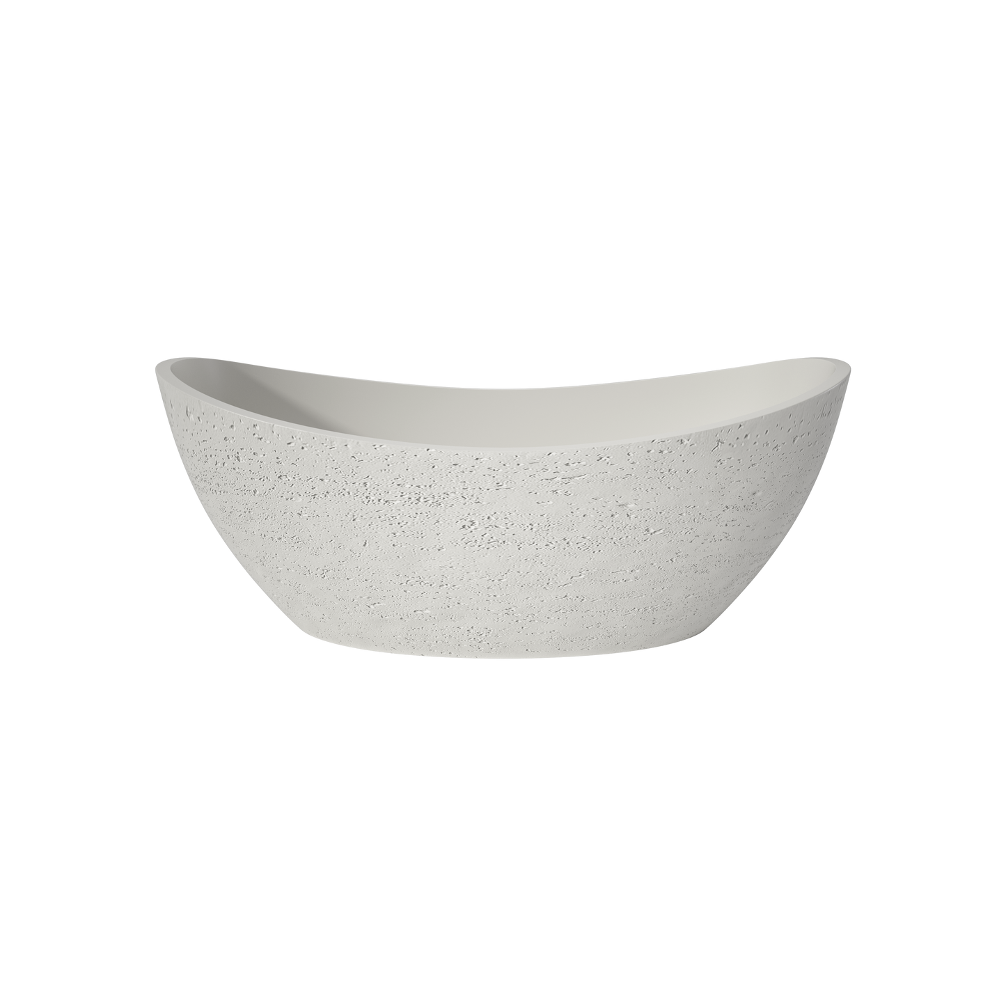 Medunjess 73" Luxury Artificial Stone Travertine Freestanding Bathtub in Linen