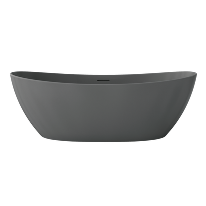 Medunjess 73" Monolith Freestanding Bathtub Solid Surface Stone
