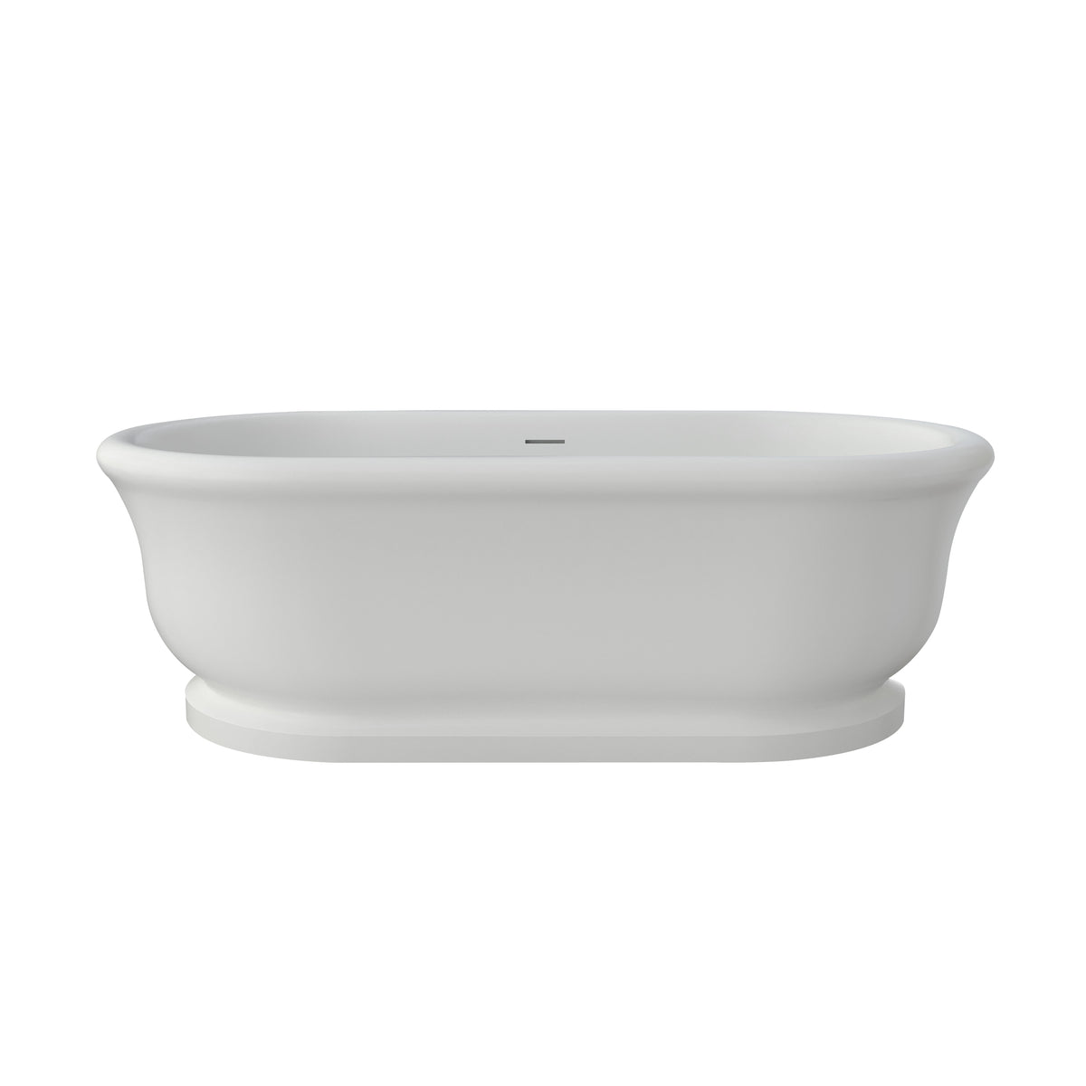 Medunjess 67" Freestanding Solid Surface Stone Composite Soaking Bathtub - Matte White