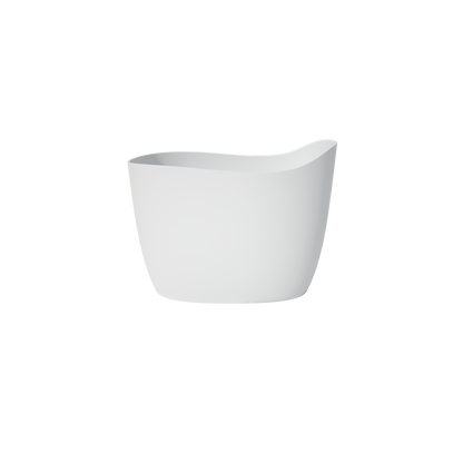 Medunjess 47" Japanese Soaking Tub Matte White Artificial Stone Soaking Tub with Built-in Seat (No Overflow)