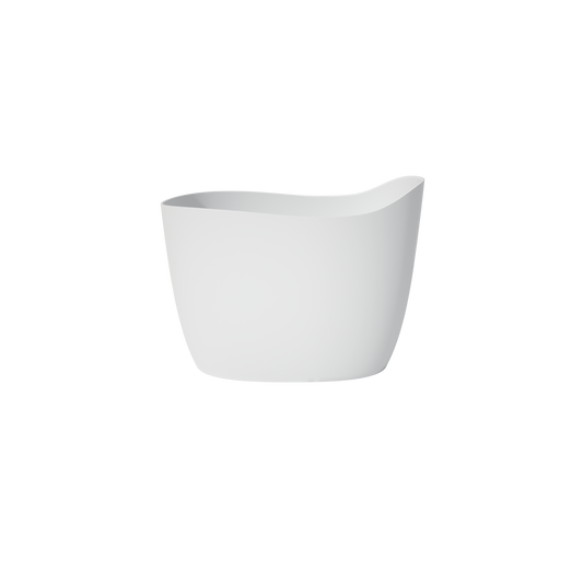 Medunjess 47" Japanese Soaking Tub Matte White Artificial Stone Soaking Tub with Built-in Seat (No Overflow)