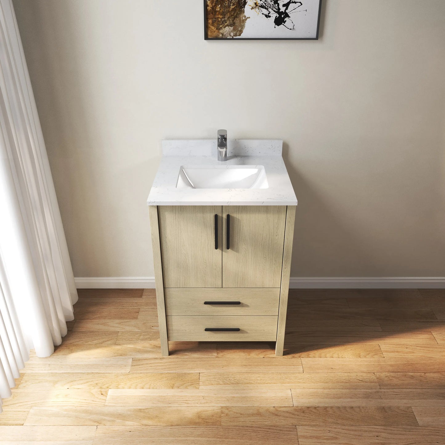 Medunjess 24'' Matrix Side Bathroom Vanities With Single Sink