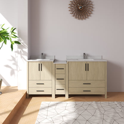 Medunjess 84'' Matrix Bathroom Vanities Sets With White Granite Top