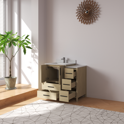 Medunjess 36'' Matrix Bathroom Vanities Sets With White Granite Top