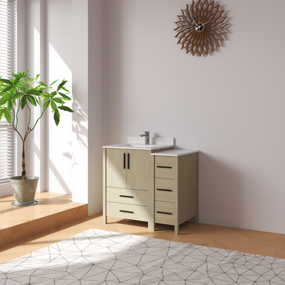 Medunjess 36'' Matrix Bathroom Vanities Sets With White Granite Top