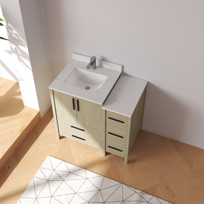 Medunjess 36'' Matrix Bathroom Vanities Sets With White Granite Top