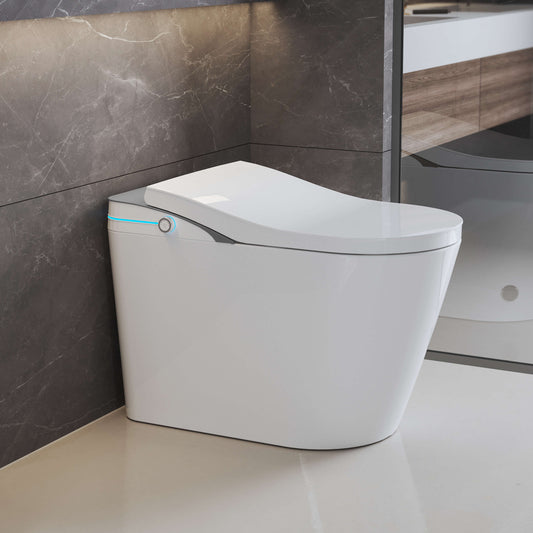 Medunjess AetherLoo Smart Toilet With Auto Lid, Heated Seat, Instant Warm Water, Wireless Remote, Night Light & Multiple Wash Modes TL-K1GD