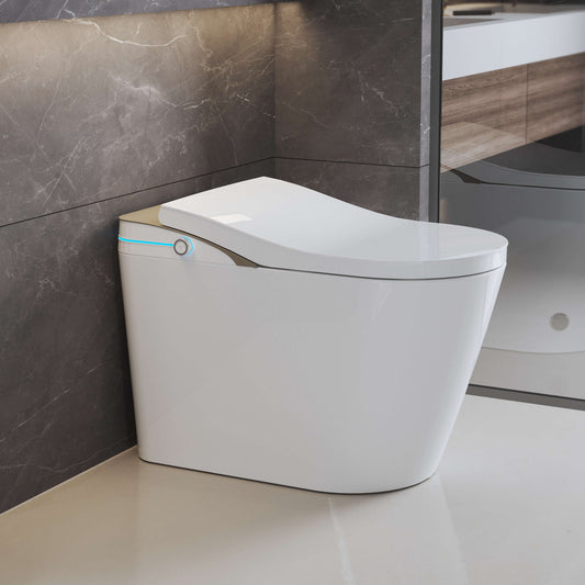 Medunjess AuraLoo Smart Toilet 1.34 GPF With Heated Seat & Auto Flush Nano Aerated Frequency Heating 3D Wash Modes Advanced STCL5G-W