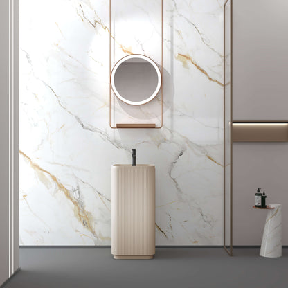 Medunjess 16.5''x33.8'' Glyph Pedestal Basin