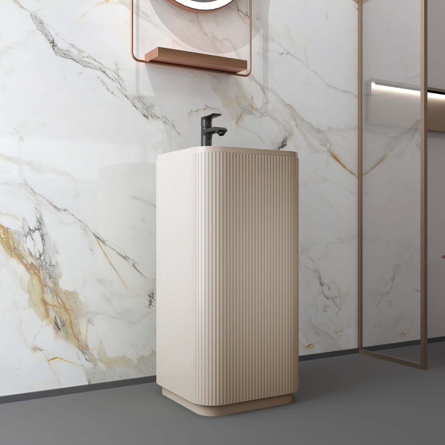 Medunjess 16.5''x33.8'' Glyph Pedestal Basin