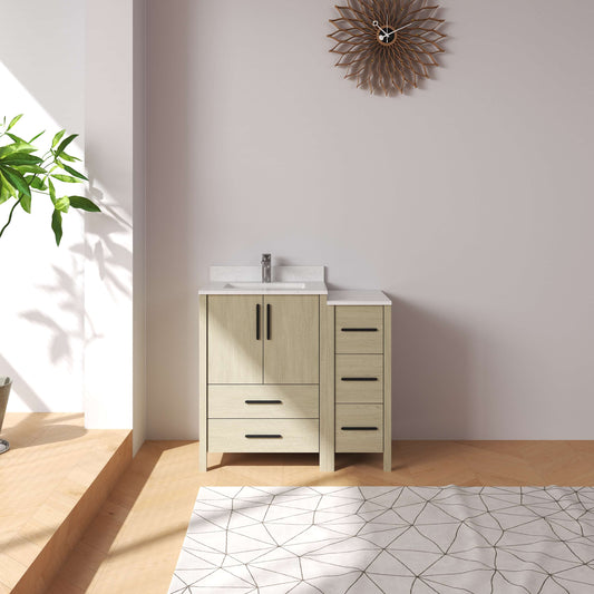 Medunjess 36'' Matrix Bathroom Vanities Sets With White Granite Top
