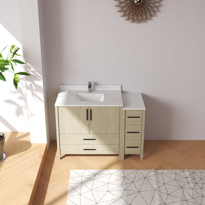 Medunjess 48'' Matrix Bathroom Vanities Sets With White Granite Top