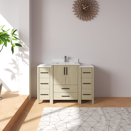 Medunjess 48'' Matrix Bathroom Vanities Sets With White Granite Top