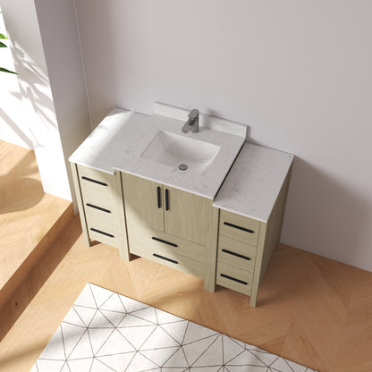 Medunjess 48'' Matrix Bathroom Vanities Sets With White Granite Top