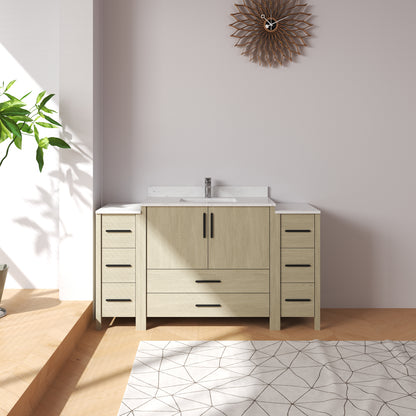 Medunjess 60'' Matrix Bathroom Vanities Sets With White Granite Top