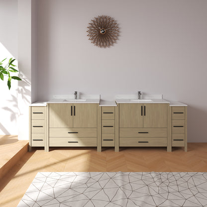 Medunjess 108'' Matrix Bathroom Vanities Sets With White Granite Top