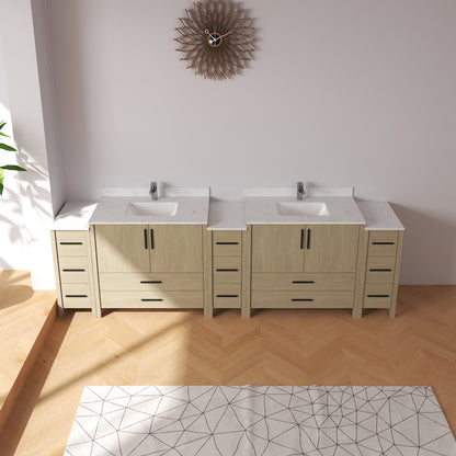 Medunjess 108'' Matrix Bathroom Vanities Sets With White Granite Top