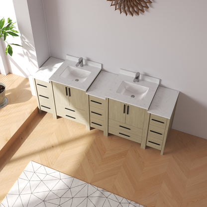 Medunjess 84'' Matrix Bathroom Vanities Sets With White Granite Top