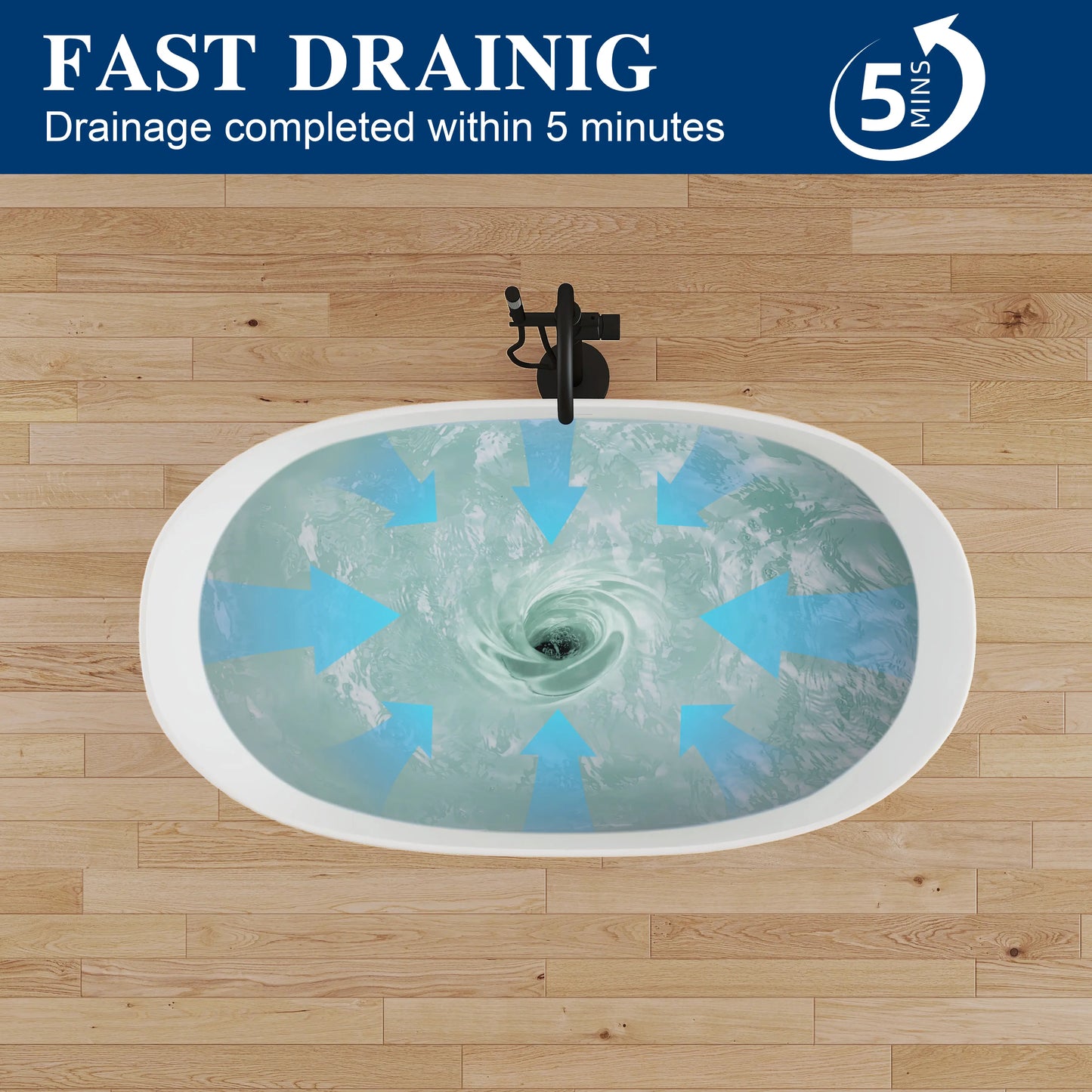 Medunjess 59'' Obelisk Freestanding Bathtub Solid Surface Stone