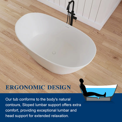 Medunjess 59'' Obelisk Freestanding Bathtub Solid Surface Stone