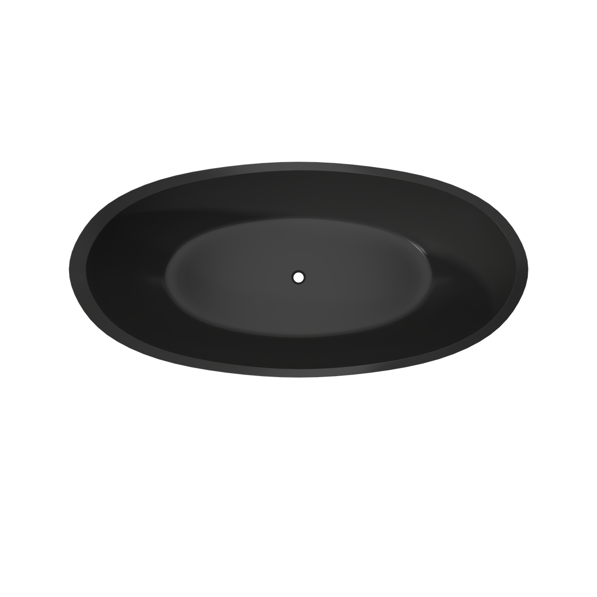 MEDUNJESS 67" Organic Modern Black Travertine Artificial Stone Freestanding Tub