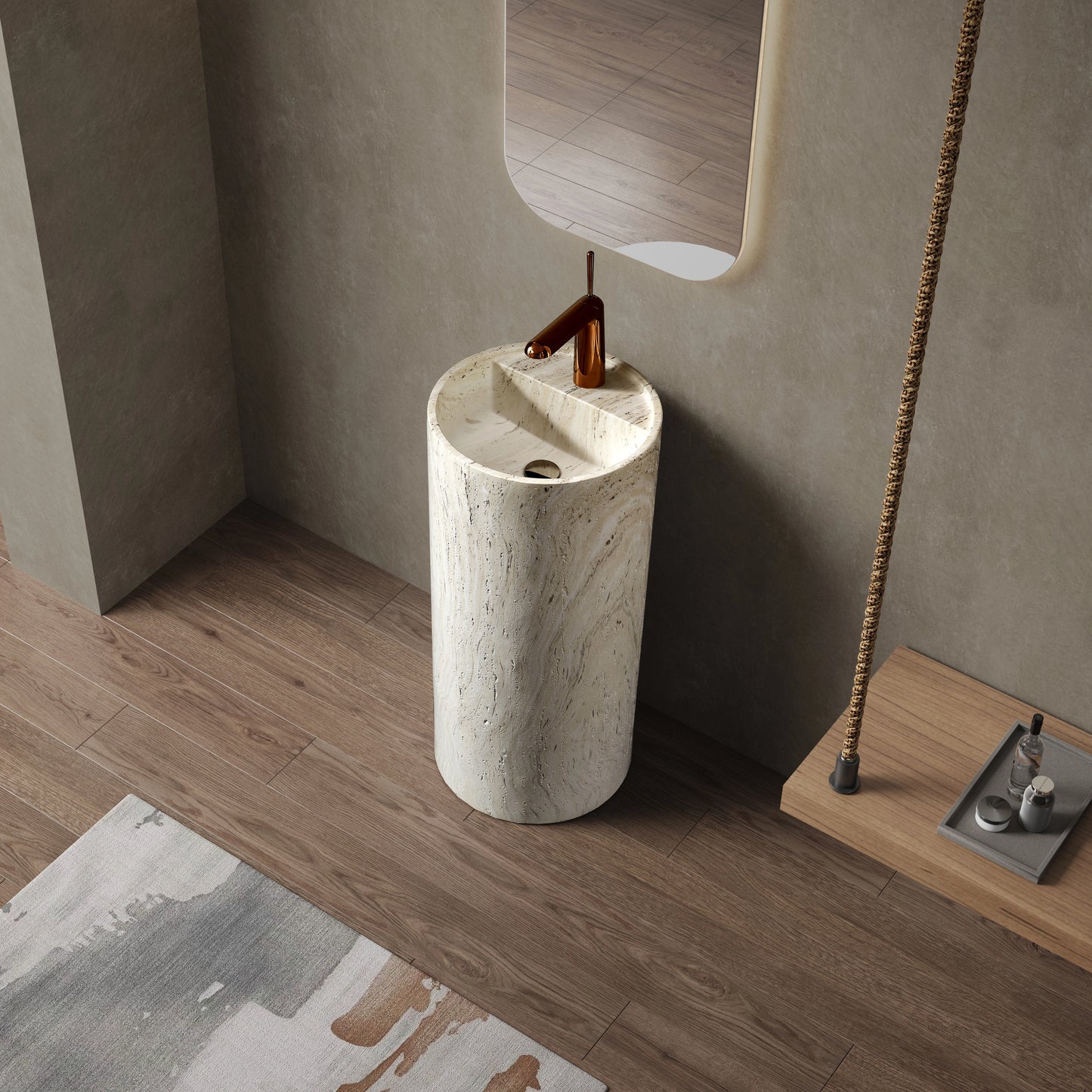 Medunjess 15.7''x33.8'' Column Pedestal Basin