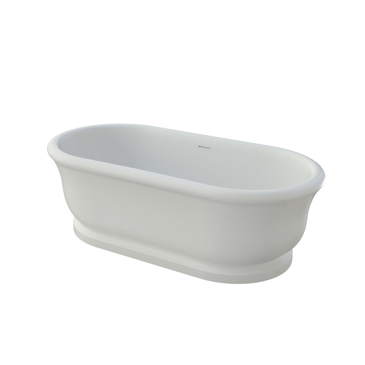 Medunjess 67" Freestanding Solid Surface Stone Composite Soaking Bathtub - Matte White