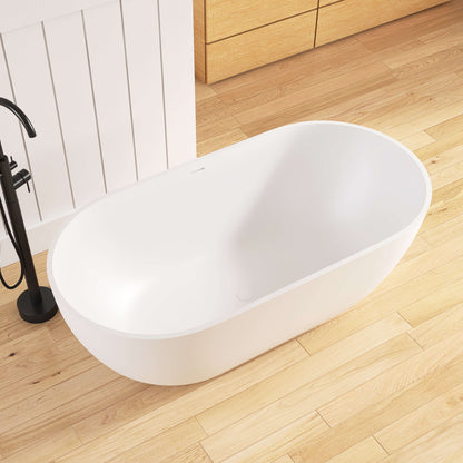Medunjess 59'' Freestanding immersion solid surface bathtubs