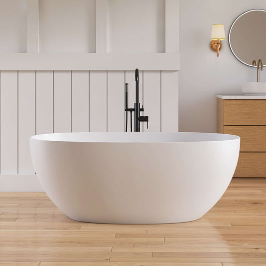 Medunjess 59'' Freestanding Soaking Acrylic Bathtub