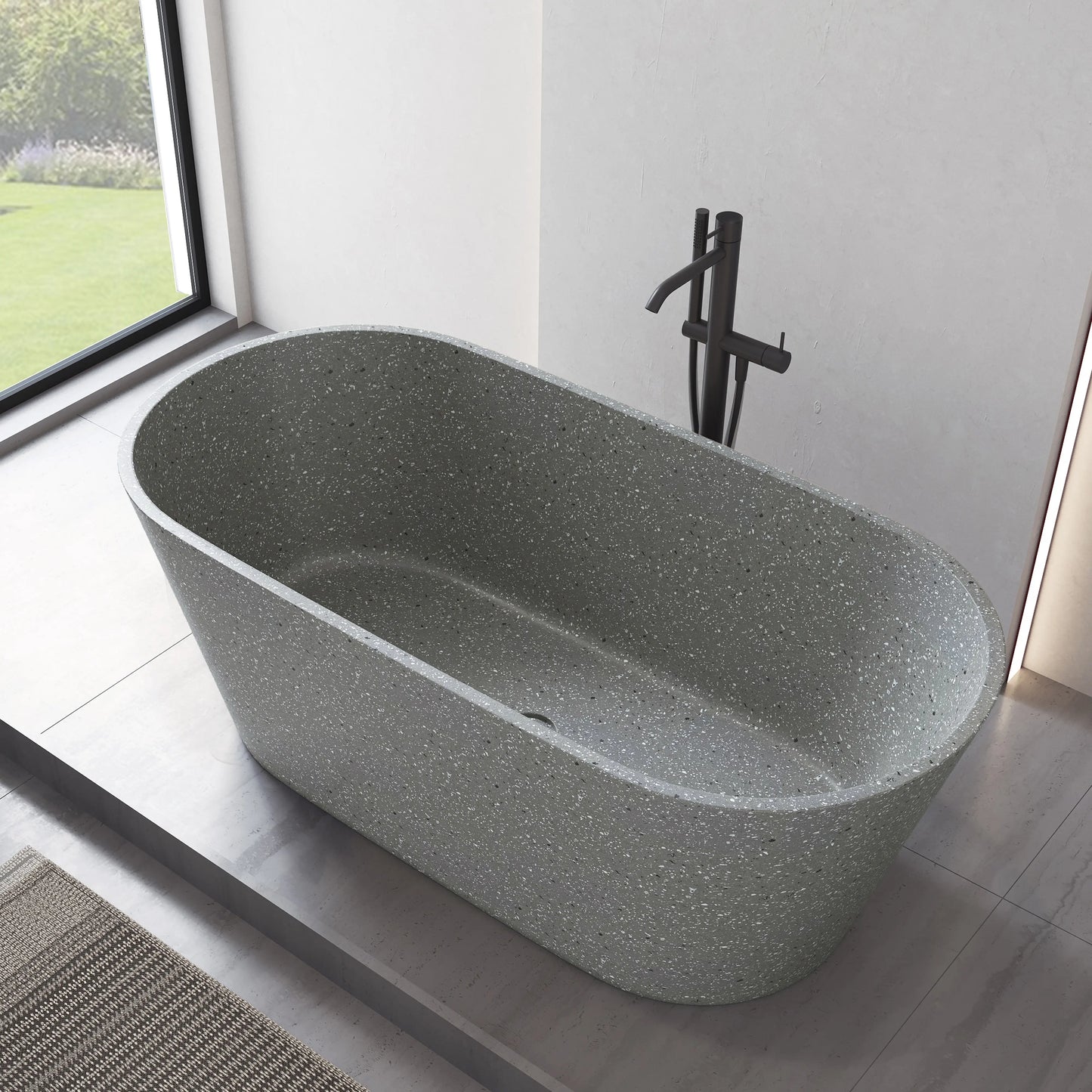 Medunjess 59" Mosaicore Freestanding Terrazzo Bathtub