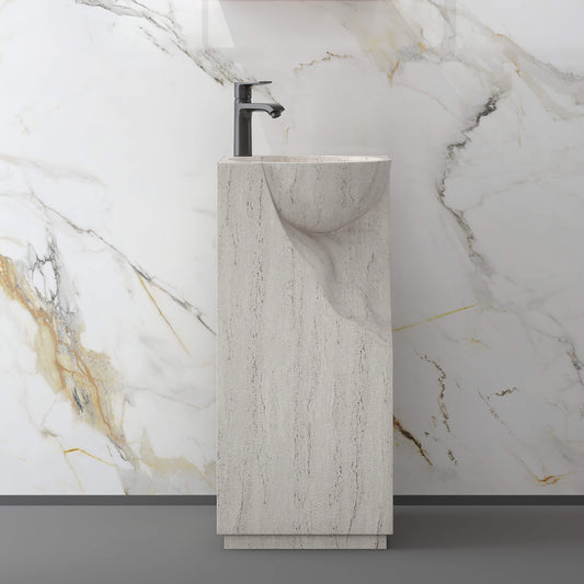 Medunjess 15.9''x34.1'' Obelisk Pedestal Basin